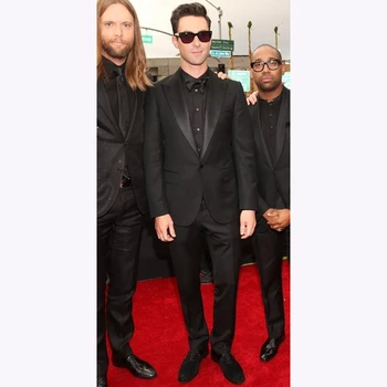 

Custom justin timberlake tuxedo Wedding Black Tuxedos suits For Men Groom Wear 2 Pieces slim fit mens suit 2017 ( jacket+Pants)