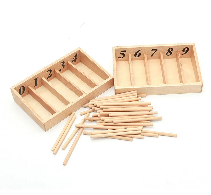 

Baby Toy Spindle Box with 45 Spindles Mini Size Montessori Mathematics Learning Educational Toys Spindle Rod Teaching Tools