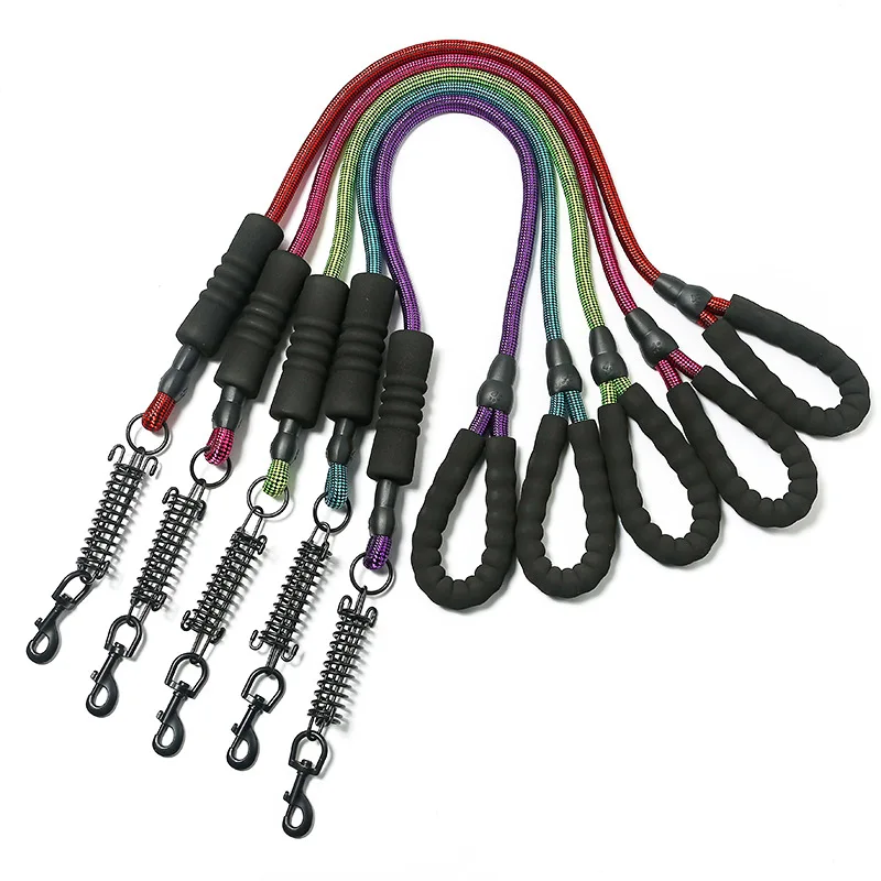 

Spring buffer Large Dog Leash big dog Leads Comfortable foam handle dog Walking Leash Explosion-proof pet Traction rope