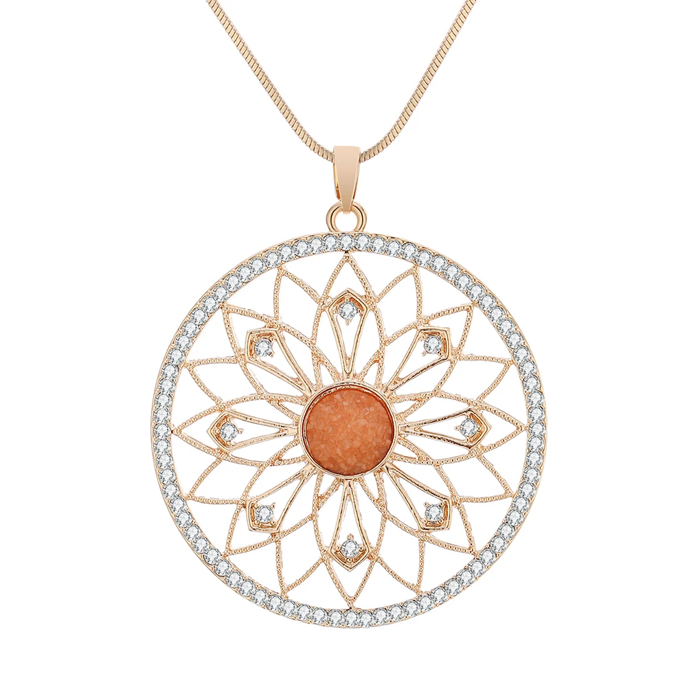 

Vintage Big Fashion Women Pendant & Necklace Gold Silver Chain Long Statement Necklace Crystal For Women Jewelry moda mujer 2019