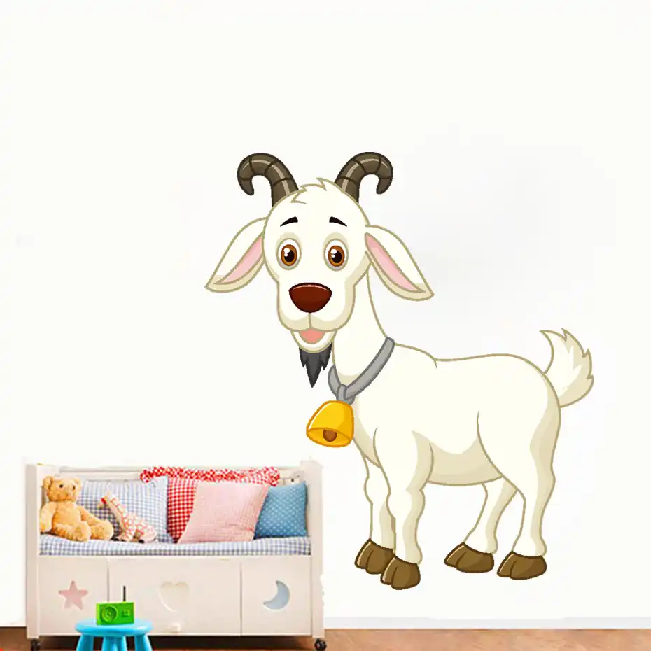 Cow Bull Goat Cartoon Cute Animals Wall Art Decals For Kids Nursery Bedroom Home Decor Vinyl Wall Sticker Removable Wallpaper