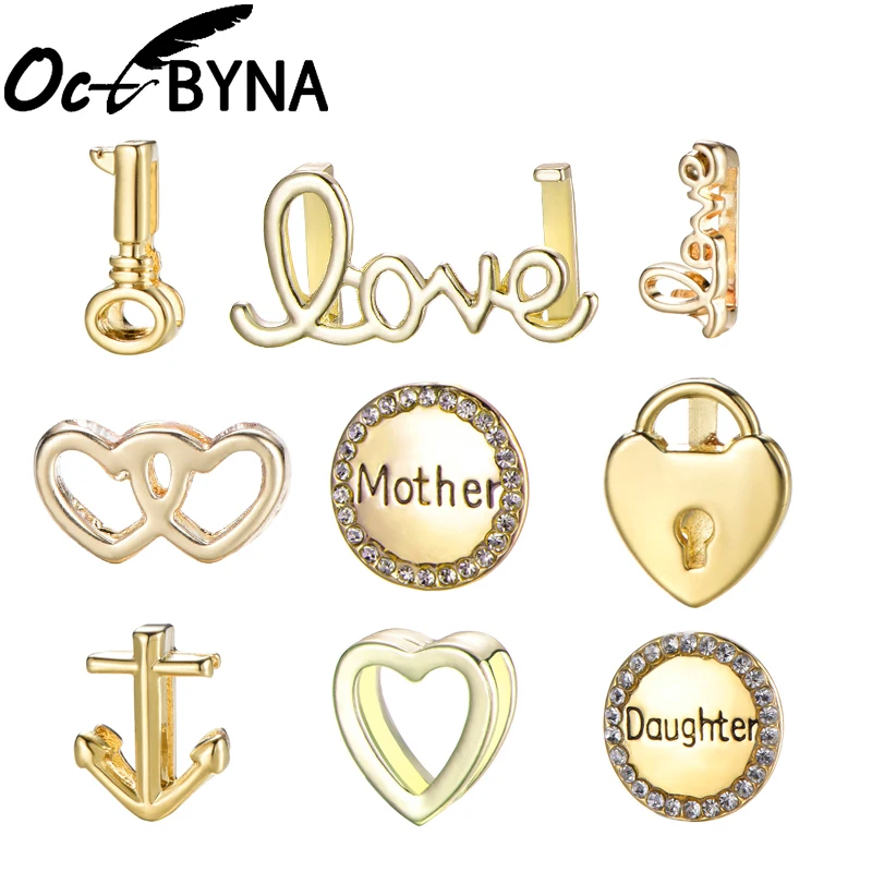 

Octbyna Gold Color Charm Slide Beads Stainless Steel Mesh Bracelet Making Fits Pandora Bracelet Bangle For Woman Jewelry Gift