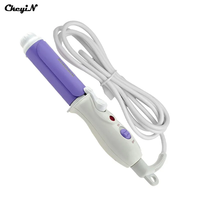 Modelador de Cabelo Portátil Mini Elétrico Aquecimento Profundo Vacilar Revestimento Cerâmico Barril Curling Iron Wand Rolo Ferramentas Estilo Cabelo Estilor