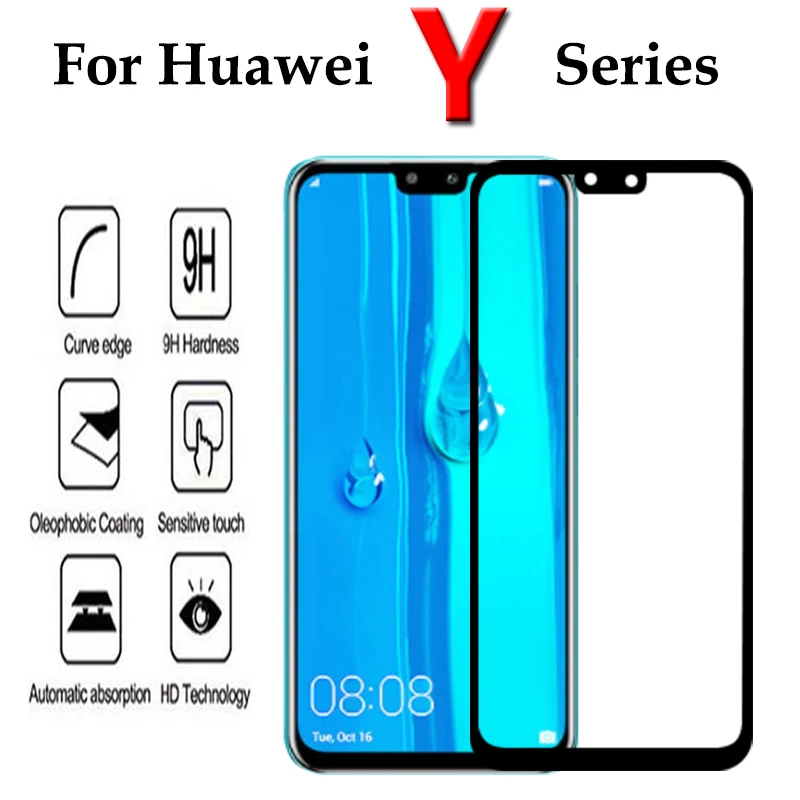 Защитное стекло для экрана Huawei Y6 Y9 2019 Y5 Y7 Prime закаленное полное покрытие Защитная