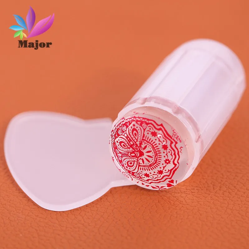 

Milky White Pure 2pcs/set Clear Jelly Nail Art Stamper Clear Silicone Marshmallow Nail Stamper & Scraper Stamp Tools