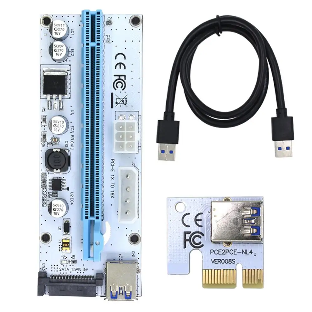 

008S USB 3.0 PCI Express 1X to 16X Adapter Riser Card Extension Cable for Mining 2019NEW