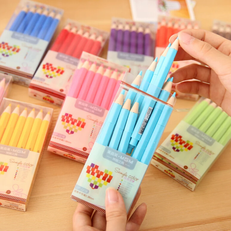 12pcs Lot Candy Color Pencil Design 12 Colors Gel Pen Stationery 12pcs Lot Candy Color Pencil Design 12 Colors Gel Pen Stationery Office Whole 0 5mm Lnk Pens School Supplies In From