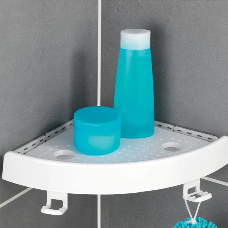 Bathroom Triangular Shower Shelf Plastic Corner Bath Storage Holder Organizer Rack J2Y