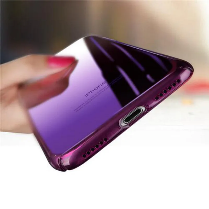 Модные чехлы для телефонов с градиентом iPhone Xs Max XR чехол жесткая пластиковая