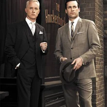 Светильник, коричневый, винтажный, из акулы, мужской костюм, на заказ, коричневый, двухцветный, тканый, свадебные костюмы для мужчин, Свадебный Смокинг на заказ