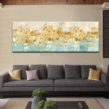 Абстрактные золотые деньги морская волна ручная картина маслом на холсте современное оформление стены картина для гостиной украшения спальни