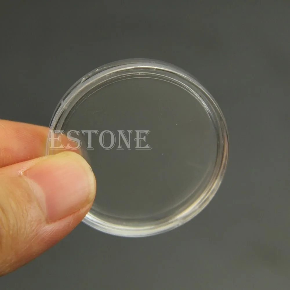 10 шт. приложенные прозрачные круглые Чехлы для монет капсулы для хранения держатель круглый пластик 28 мм