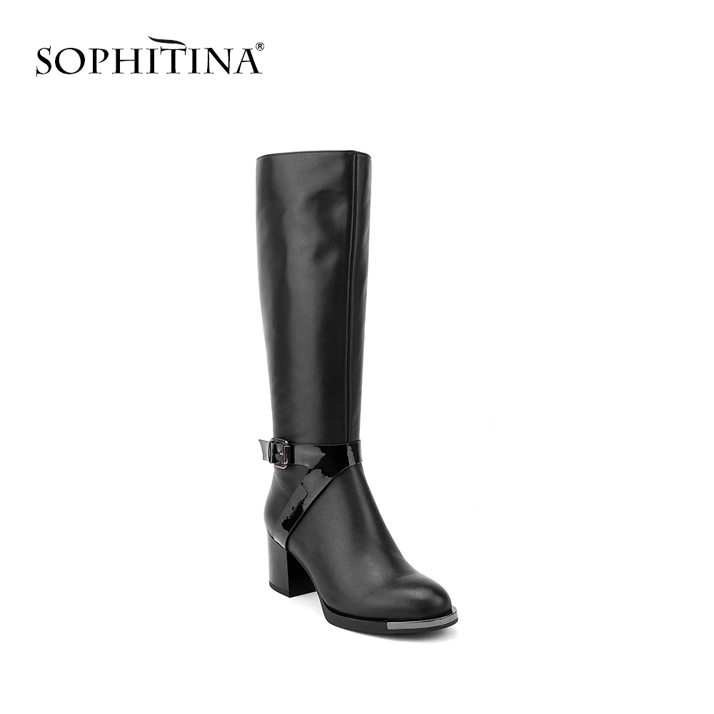 SOPHITINA/новые женские ботинки Модная обувь из натуральной кожи на высоком каблуке
