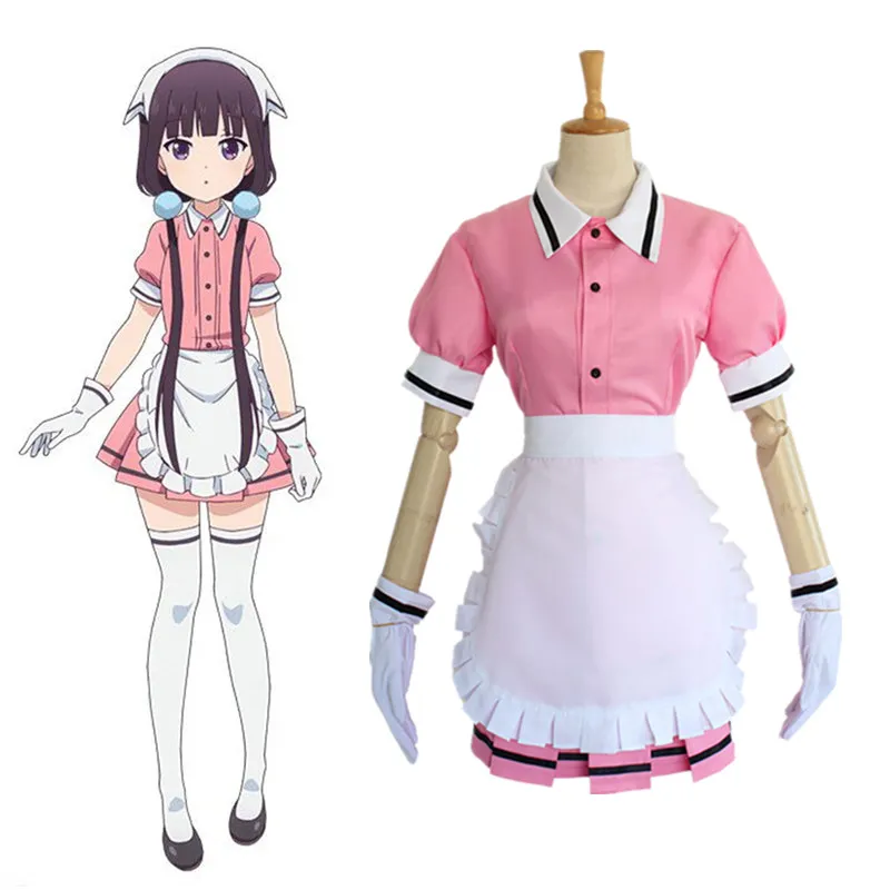 Sakuranomiya Maika костюмы для косплея японского аниме смесь S розовый горничной одежда