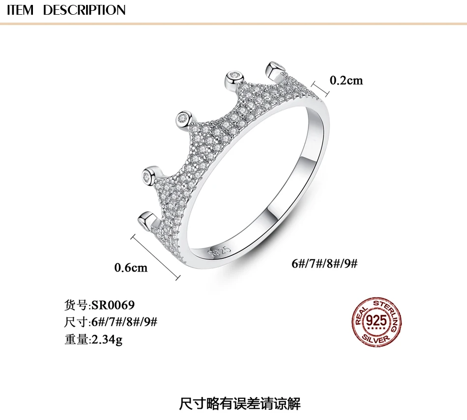 2019 Lovers Crown ring AAAAA Zircon Cz 925 Sterling Silver Filled Engagement wedding Band ring for women men necklace set