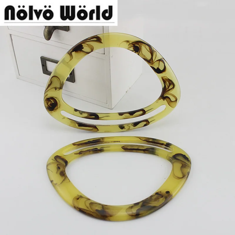 

1 pair=2 pieces,6 colors 18X13.5cm high quality smiling resin handle,fashion women acrylic purse knit bags purse DIY handles