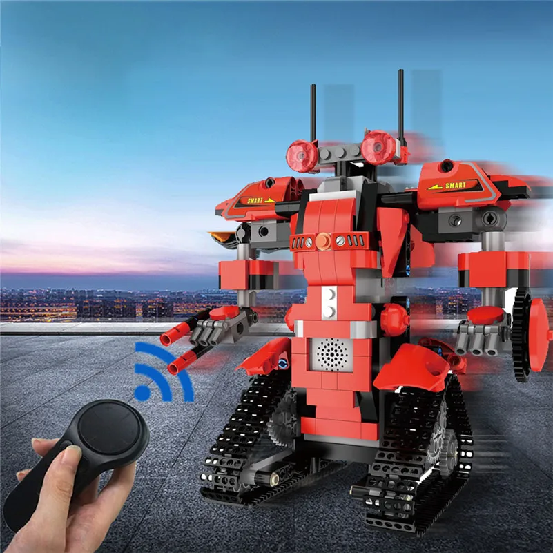 

DIY Building Blocks Walking RC Smart Robot Electronic Robot STEM Toy for Kids duplo wooden jouets birthday gift for boy gril C3