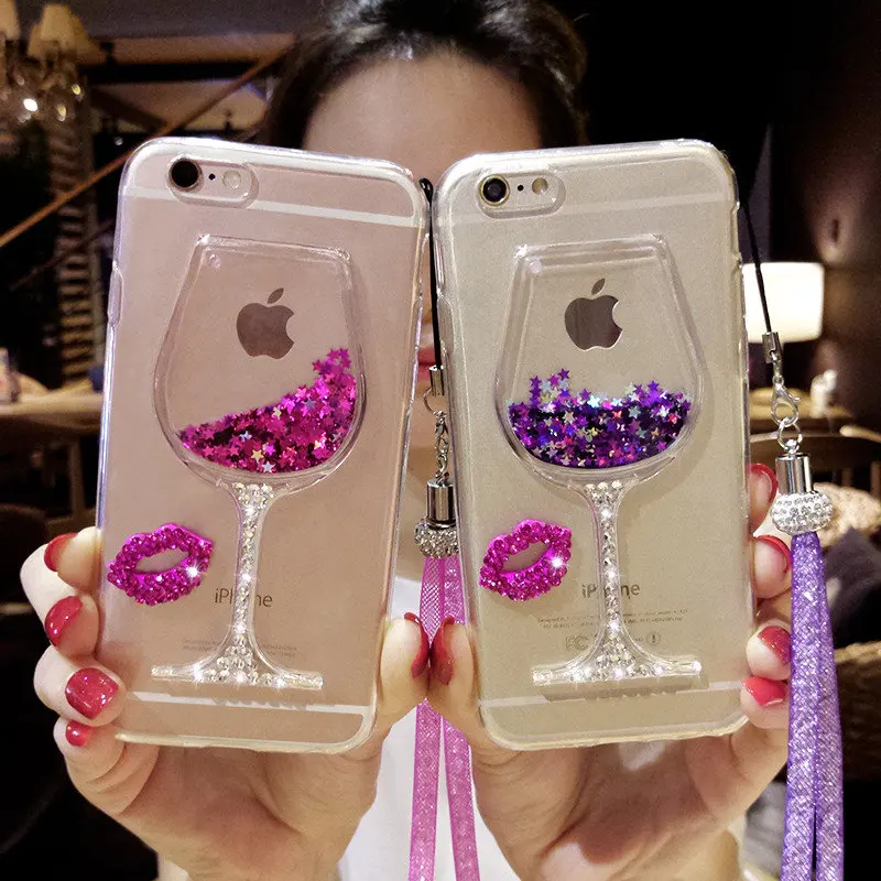 Чехол для huawei Mate10 lite Pro Bling жидкая помада губ Quick sand wineglass мягкий чехол телефона Mate9