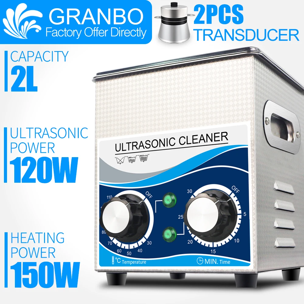 Kaufen Granbo Tragbare Ultraschall Schmuck Reiniger 2L 120W Reinigung Maschine Bad Mit Heizung Timer Reinigung Schmuck Gläser Dental