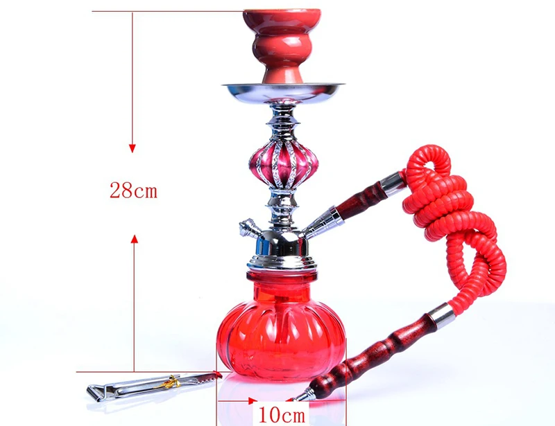 Портативный 4 цвета кальян Кальян курительная водяная труба с Sheesha Tong и 10 шт одноразовые мундштуки стеклянная ваза Nargile Goza