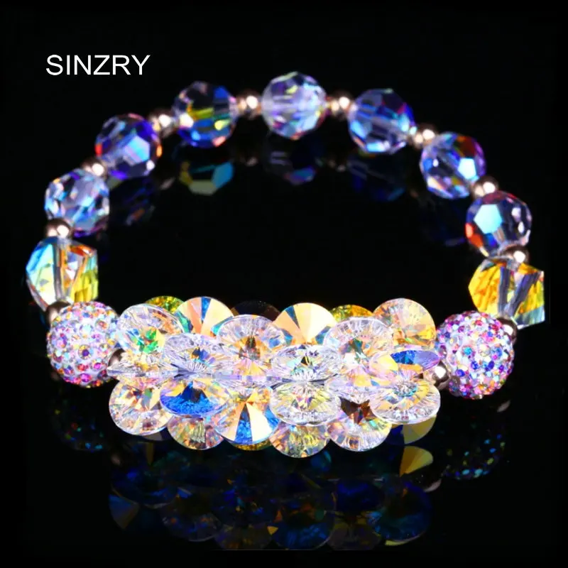 

SINZRY Hot handmade jewelry DIY imported crystal elastic luxury brilliant wedding charm bracelets jewelry gift for women