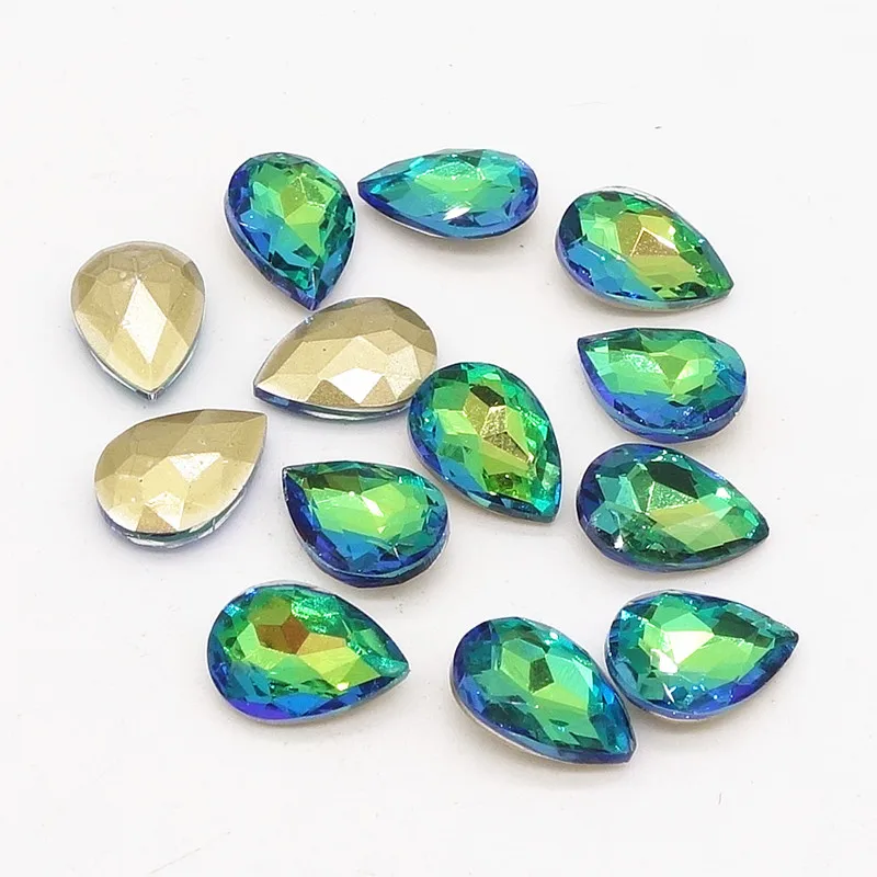 

2017new ligh green Crystal Glass rhinestones teardrop Faceted beads 14mm25mm30mm