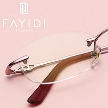 Металлическая оправа для очков без оправы, женские прозрачные линзы, винтажные прозрачные оптические оправы для очков по рецепту# F130