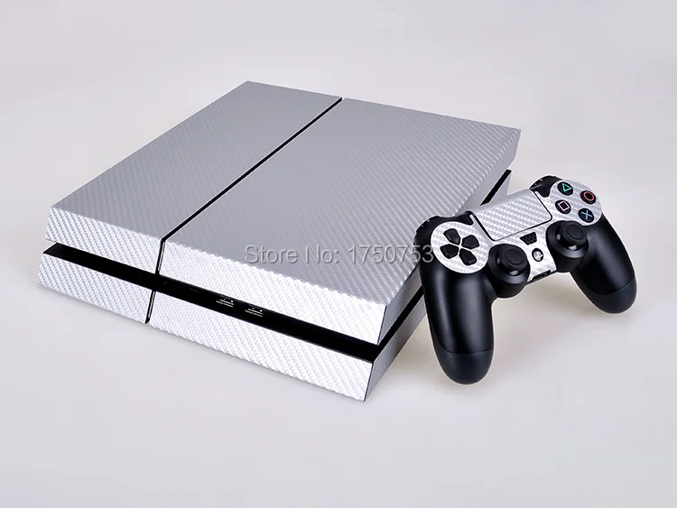 

Full Body Carbon Fiber Skin Sticker for Sony PlayStation 4 and 2 Controller Decal Cover PS4 Console Silver