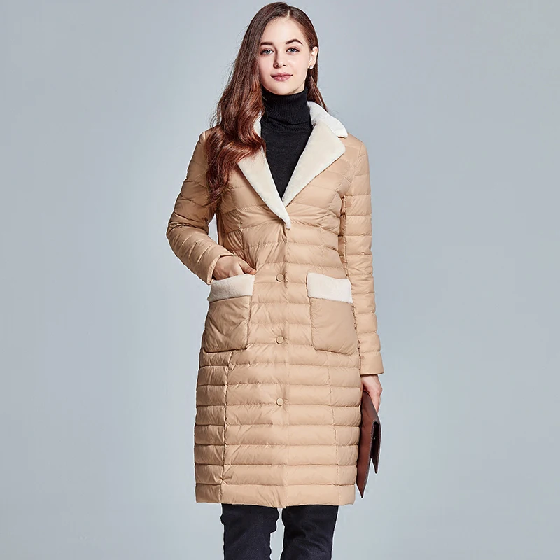 Vers G98 kaki Femmes Canard Col Bas Long Mince army Imperméable Outwear Green Poche Le Noir Femelle Manteau En Veste Hiver Parkas Blanc Duvet De Cachemire CxdQEBroeW