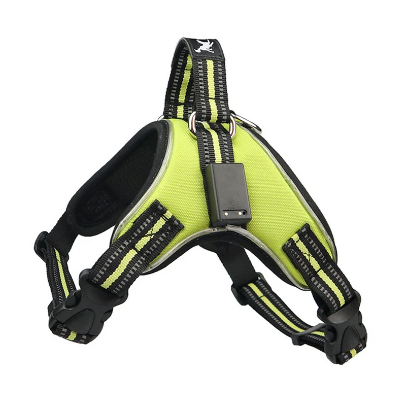 Kopen Nieuwste Verlichting LED Hond Harnas Reflecterende Zadel Huisdier Kraag Harnas voor Kleine Medium Grote Hond Dieren Puppy Vest Kraag