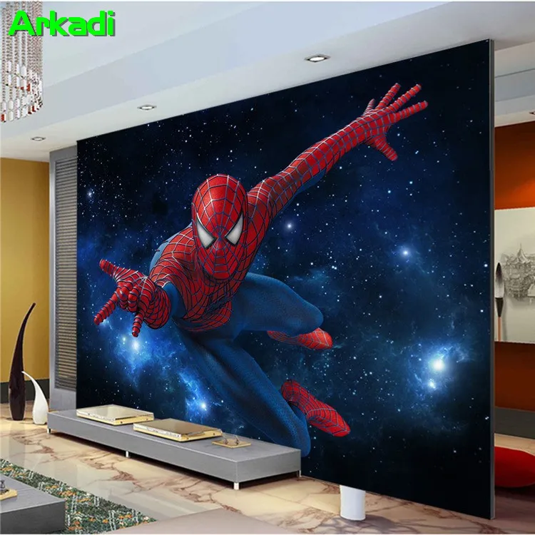 3D stereoscopic TV background wallpaper living room bedroom mural bar KTV theme box Spiderman mural children's room 3D stereoscopic TV background wallpaper living room bedroom mural bar KTV theme box Spiderman mural children's room