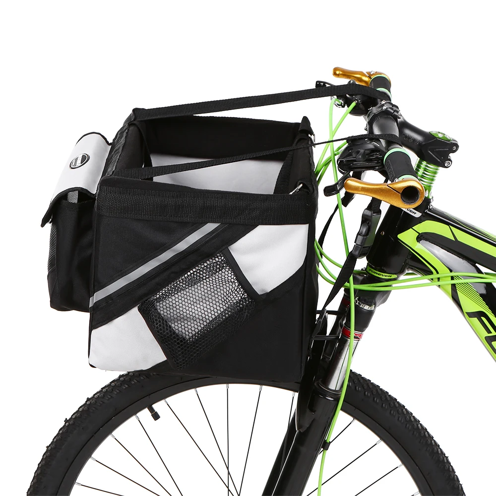 Sale Hard-wearing Bicycle Bag Cycling Bike Bicycle Handlebar Basket Bike Front Bag Box Pet Dog Cat Carrier Black / Blue / Coffee 25