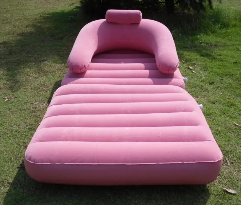 Поддержка 150 кг фиолетовый двойного назначения стекаются надувной матрас одно место складной диван с электрическим насосом воздух