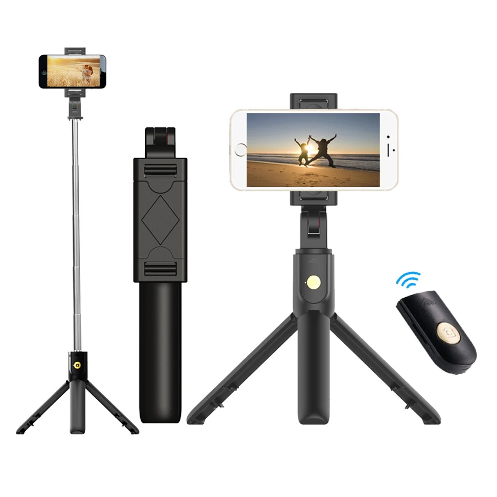 3 in 1 Wireless Bluetooth Phone Hold Mini Selfie Tripod with Remote Control For iPhone X 8 7 6s plus Portable Monopod