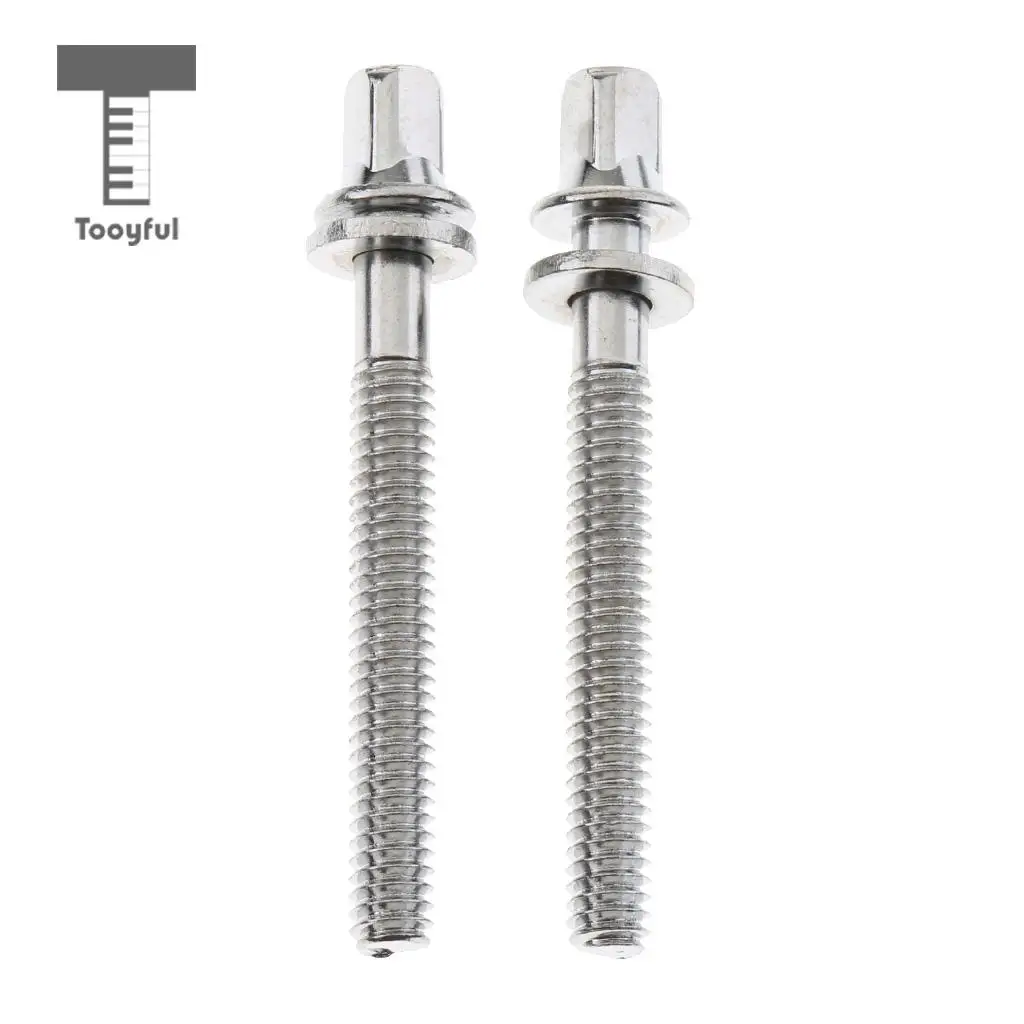 2pcs Stainless Steel Drum Tension Rods with Drum Screws Tension Screws for Drum Parts