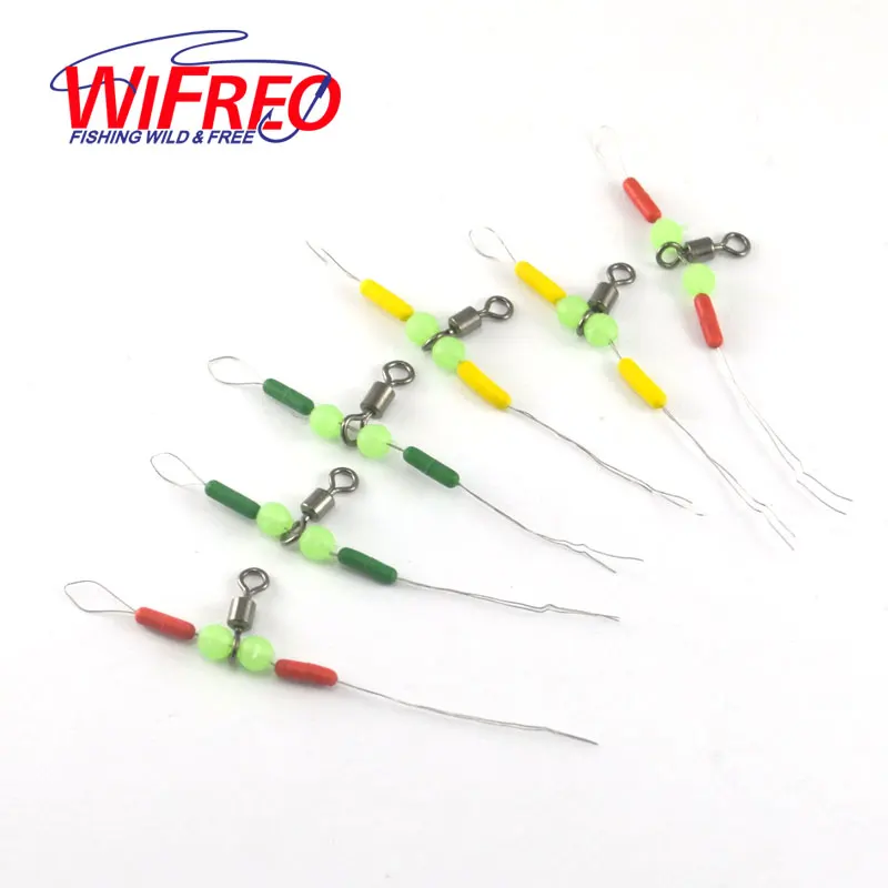 

12PCS(2packs) New in line 3 way swivel with luminous bead space bean Fishing Accessories combo Terminal Tackle Rig Wholesale