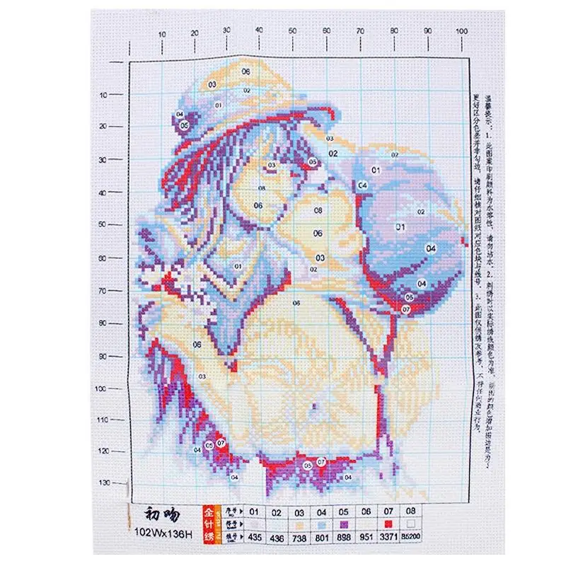 Chinese Needlework DIY Cross Stitch Kits Embroidery Needlework Sets First Romantic Kiss Pattern Counted Bead Cross-Stitching