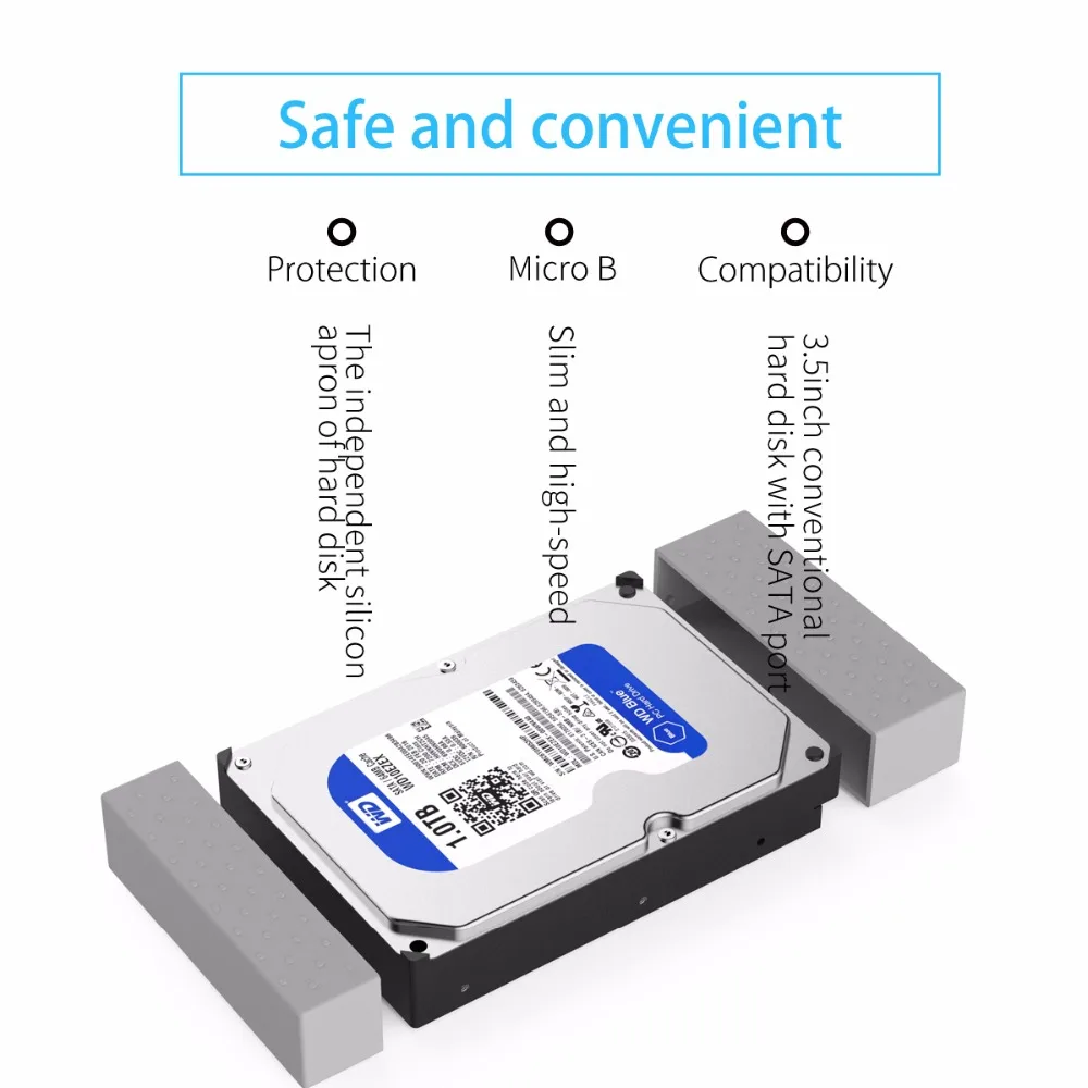 ORICO 2,5 3,5 дюймов DIY HDD корпус SATA для USB 3,0 SSD адаптер высокоскоростной ящик жесткий диск Корпус для Samsung Seagate SSD 20 ТБ MAX