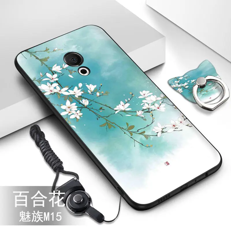 

Meizu m15 lite case silicone luxury cute soft TPU with finger ring lanyard case for meizu 15 lite cover case fundas coque