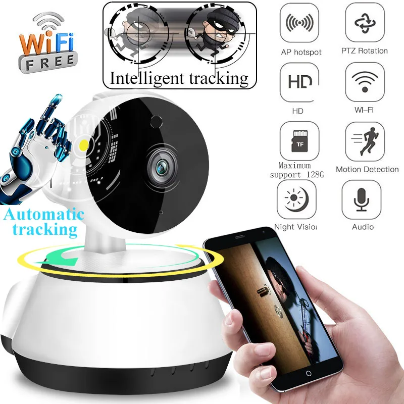 

CCTV 1080P IP Camera Home Security Surveillance Camera Auto Tracking Network WiFi Pan/Tilt Wireless Baby Monitor Cloud/SD store