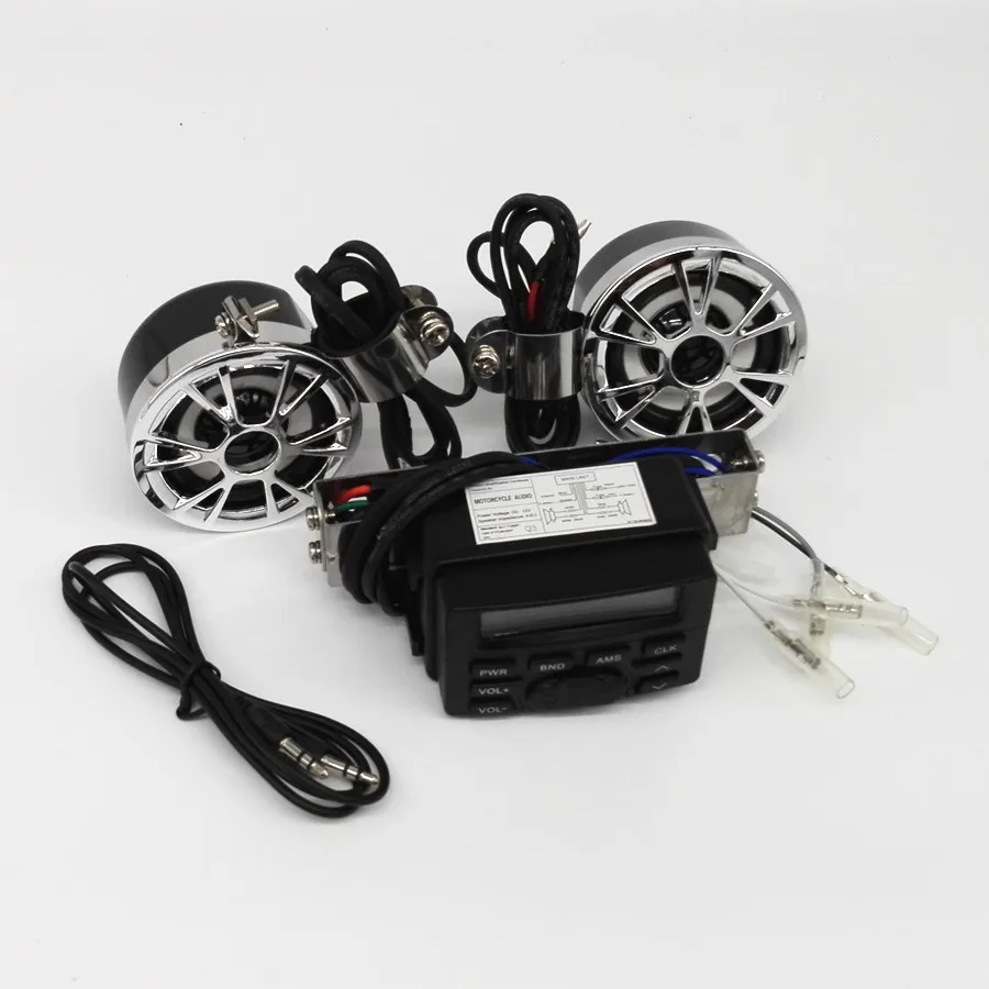 12V FM радио мотоцикла/MP3 динамик стерео + 2 водонепроницаемый руль колонки|speaker