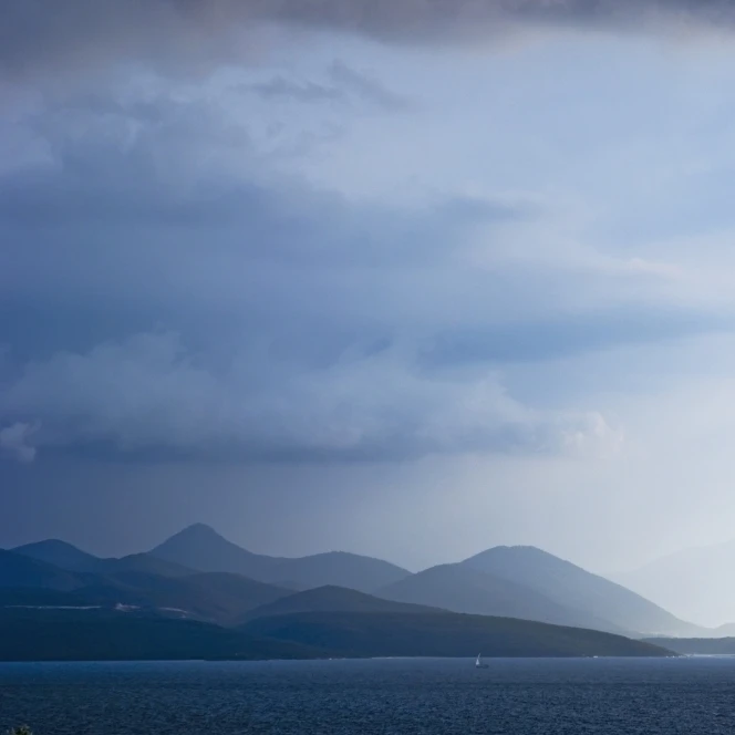 Fading Seascape Of Ioninan Islands At Sunset Ioninan Islands Greece Poster Print (19 x 12)