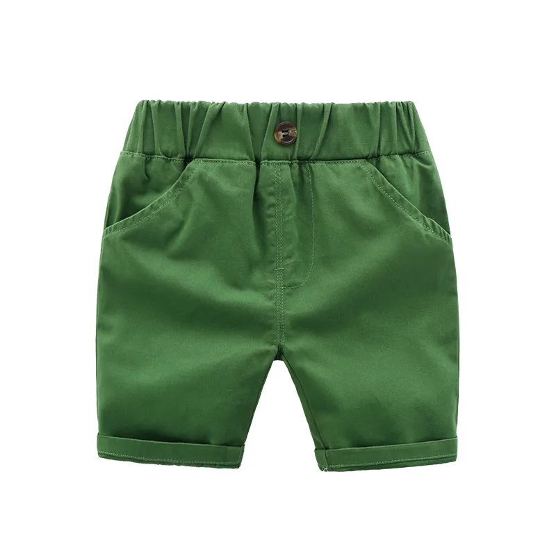 Коллекция года, однотонные детские брюки Одежда для девочек детские штаны, шорты для маленьких мальчиков размер от 90 до 130, летние пляжные, яркие, белые, тканые - Цвет: green