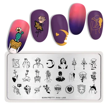 

BORN PRETTY Nail Art Stamp Template Nail Stamper Geometric lattice Image Pattern Printing Plate for Stencil