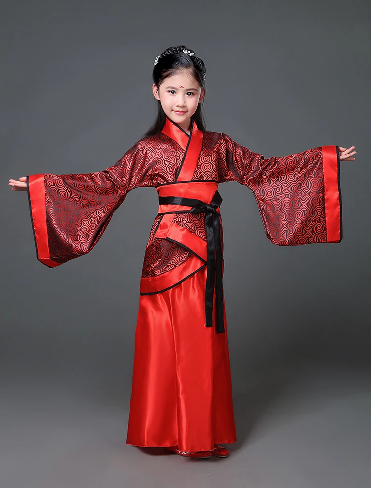 Древний китайский костюм детский сказочный костюм ханьфу одежда народный танец представление китайское традиционное платье для девочек DNV10710