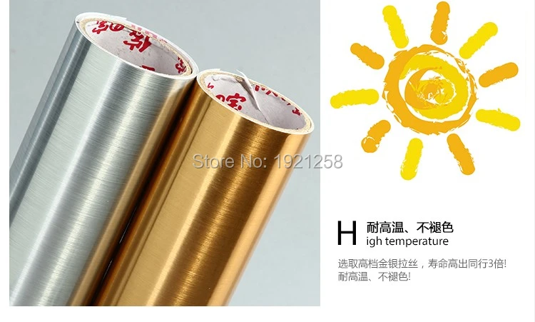 Blink Gold Silver Steel Brush Sticker Wall Paper Self Adhesive Household Appliances Sticers Film Wallpaper Kitchen Cabinet Stick Wallpaper Kitchen Cabinets Film Wallpaperwall Paper Aliexpress