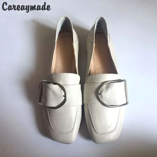 Careaymade-New 2017 Spring,Mori girl genuine leather square toe shoes,Women metal ring leisure time comfortable shoes,2 colors Careaymade-New 2017 Spring,Mori girl genuine leather square toe shoes,Women metal ring leisure time comfortable shoes,2 colors