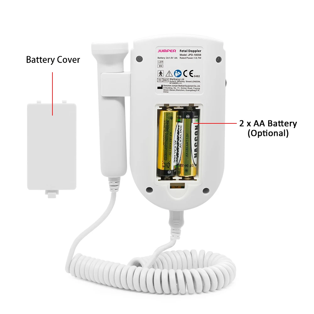 Household Pregnant Baby Ultrasound Heartbeat Sound Monitor No Radiation 3.0MHz Probe Fetal Doppler