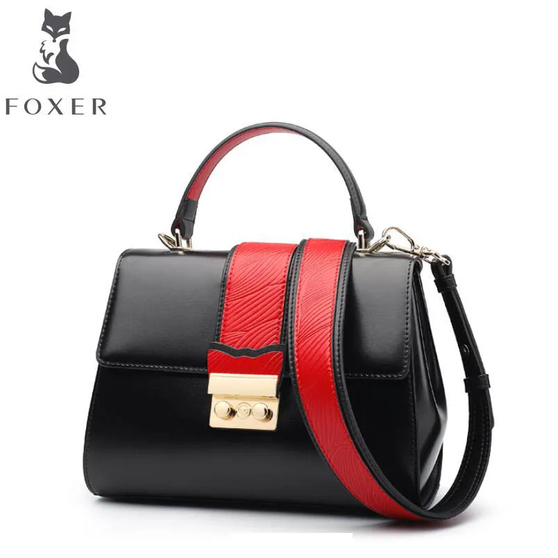 

FOXER 2019 new cowhide women leather bag famous brands leather women bag fashion tote women leather shoulder Crossbody bags