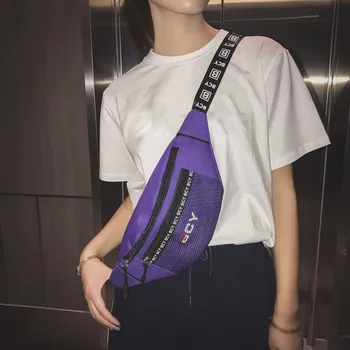 

Fashion Neutral Outdoor Zipper Canvas Messenger Bag Sport Chest Bag Waist Bag Harajuku Street beat fashion bag #15